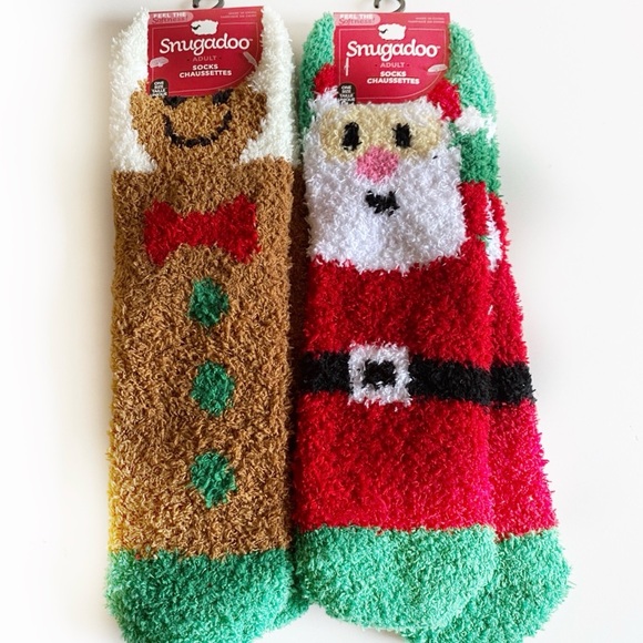 Snugadoo Santa Gingerbrd Man Christmas Women Socks - Picture 1 of 14